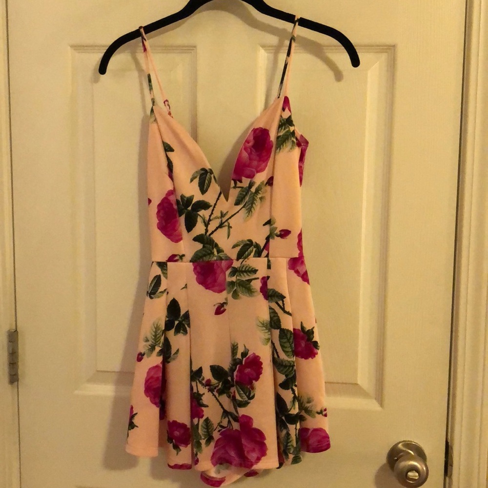 New pink floral romper